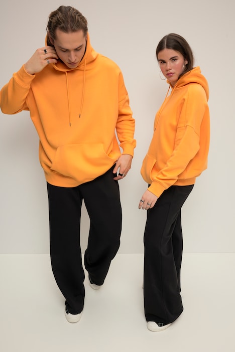 Hoodie, oversized, Rücken-Print, Kapuze, Kängurutasche, Unisex