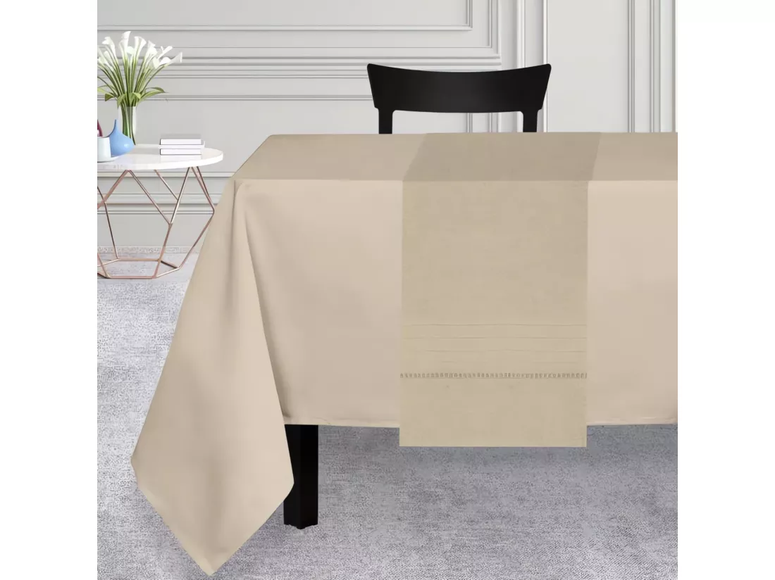 Chemin de table 40x160 cm VENISE beige, par Soleil d'Ocre