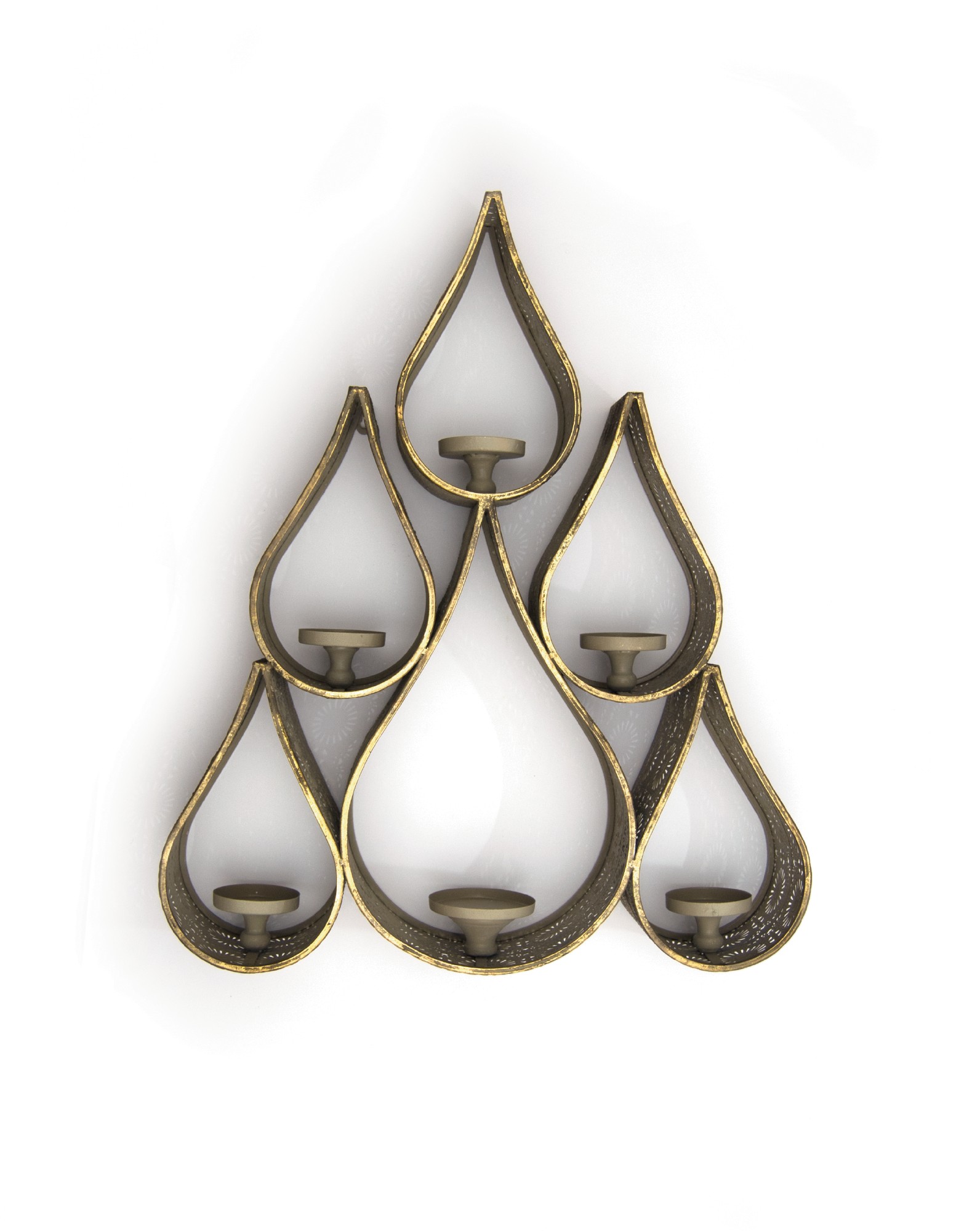 Kerzenwandhalter '6 Kerzen', kupfer, T 13,5 cm, B 62,5 cm, H 74 cm von fischer's lagerhaus