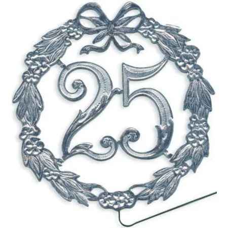 Demmler Festliche Zahl 25 mit Draht, silber, 13cm