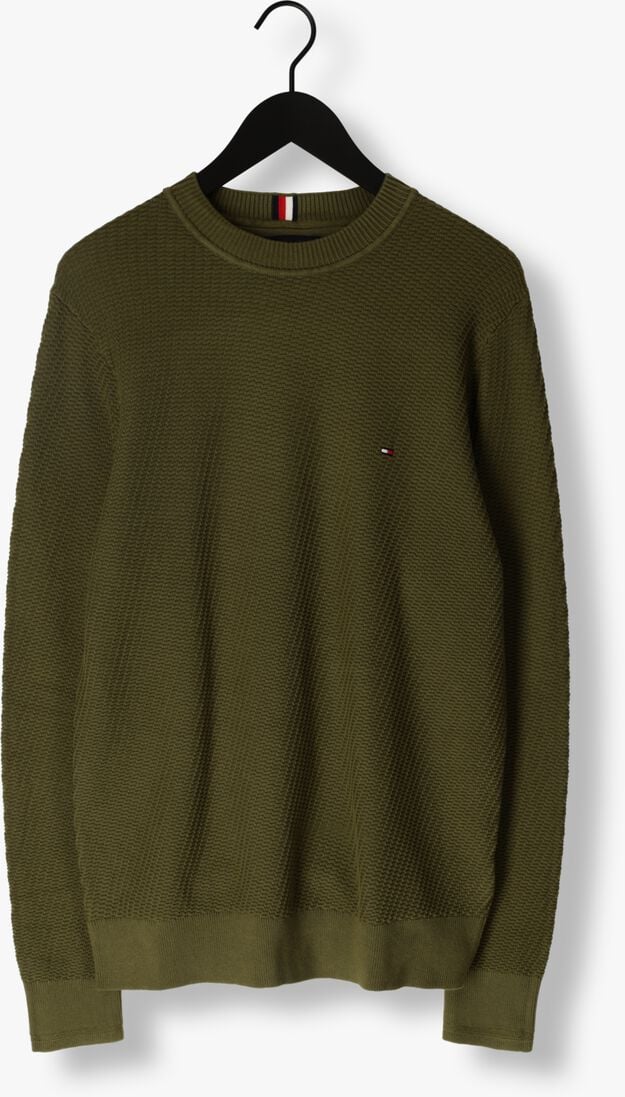 TOMMY HILFIGER groene tommy hilfiger trui rectangular structure crew nk