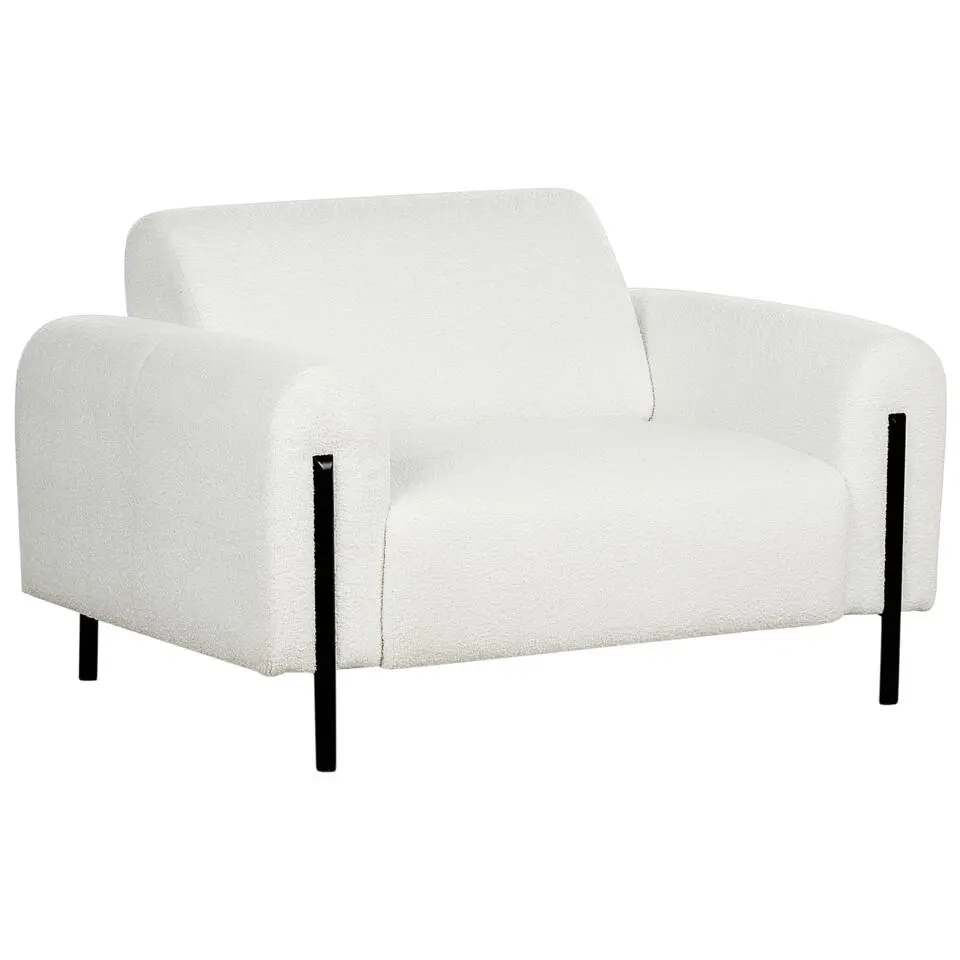 ASKIM - Fauteuil - Wit - Bouclé