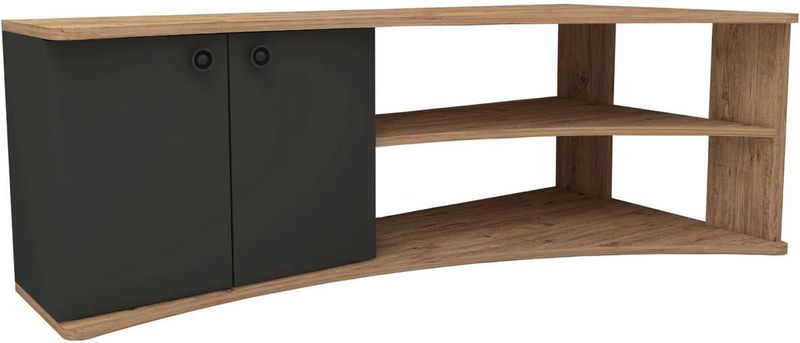 Arabic House - Termera - TV-meubel - Naturel/Antraciet - 135 cm - Spaanplaat/Melamine