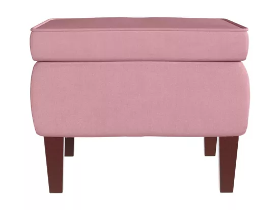 Chaise à bascule avec pieds en bois et tabouret Rose Velours