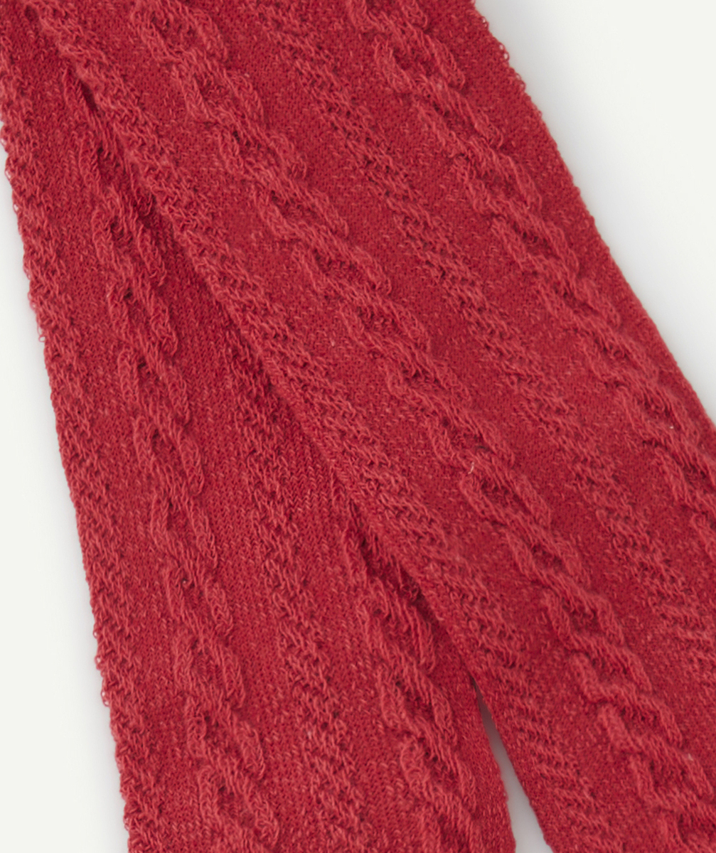 COLLANTS BÉBÉ FILLE EN TRICOT AJOURÉ ROUGE