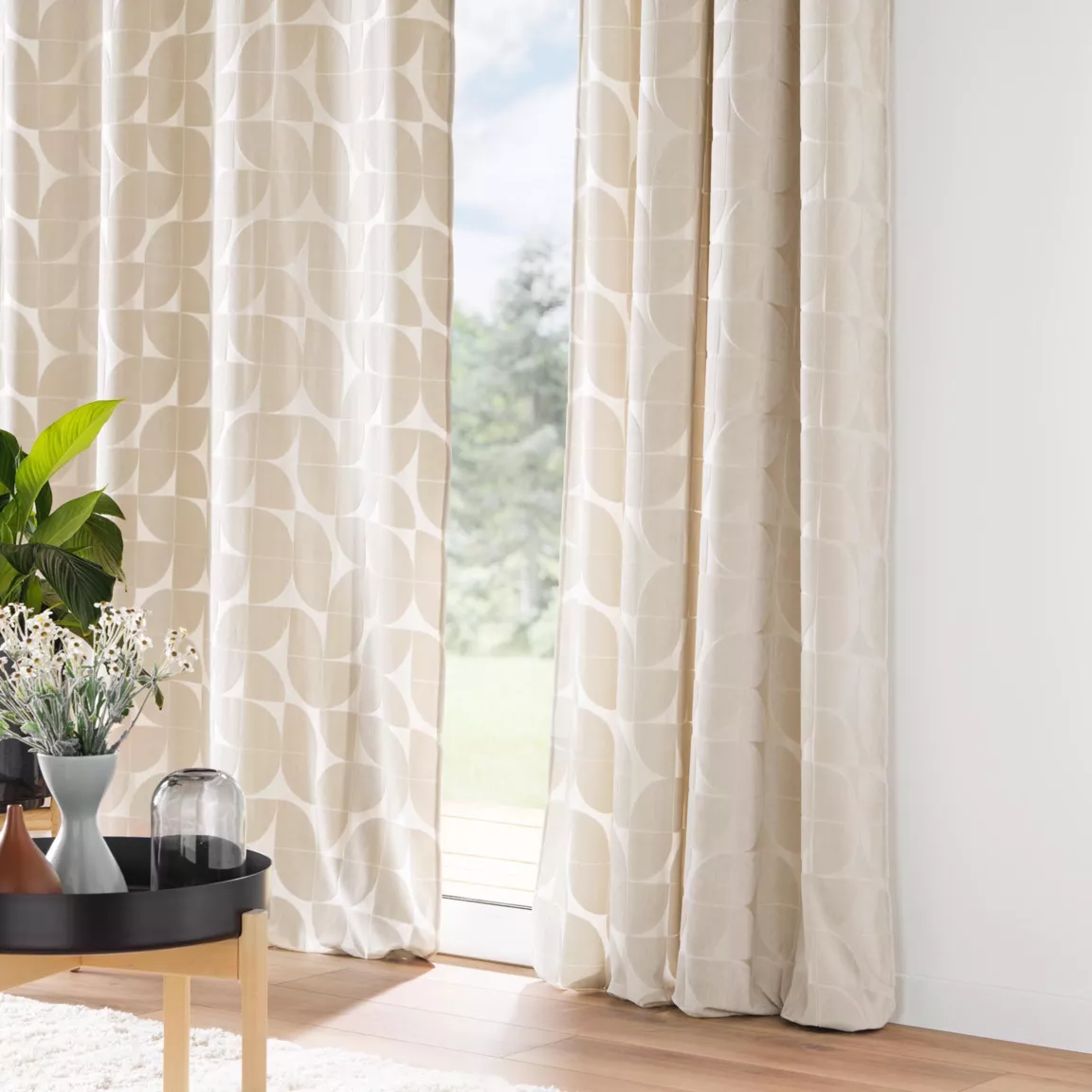 Rideau œillets velours (135 x 260 cm) Geolia Beige