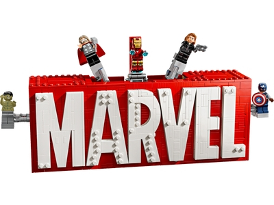 LEGO MARVEL logo en minifiguren (76313)