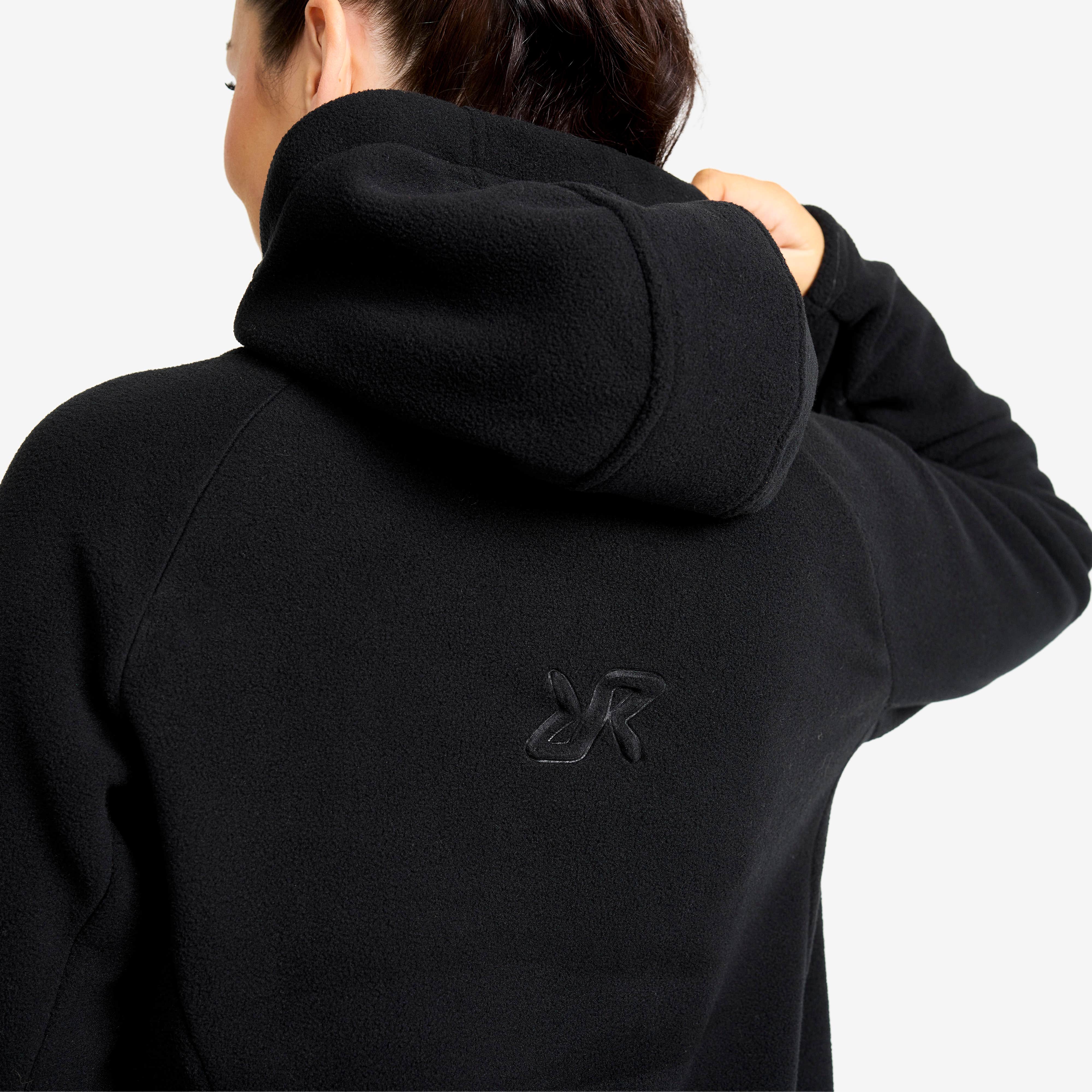 Polar Fleece Hoodie  Dame Black