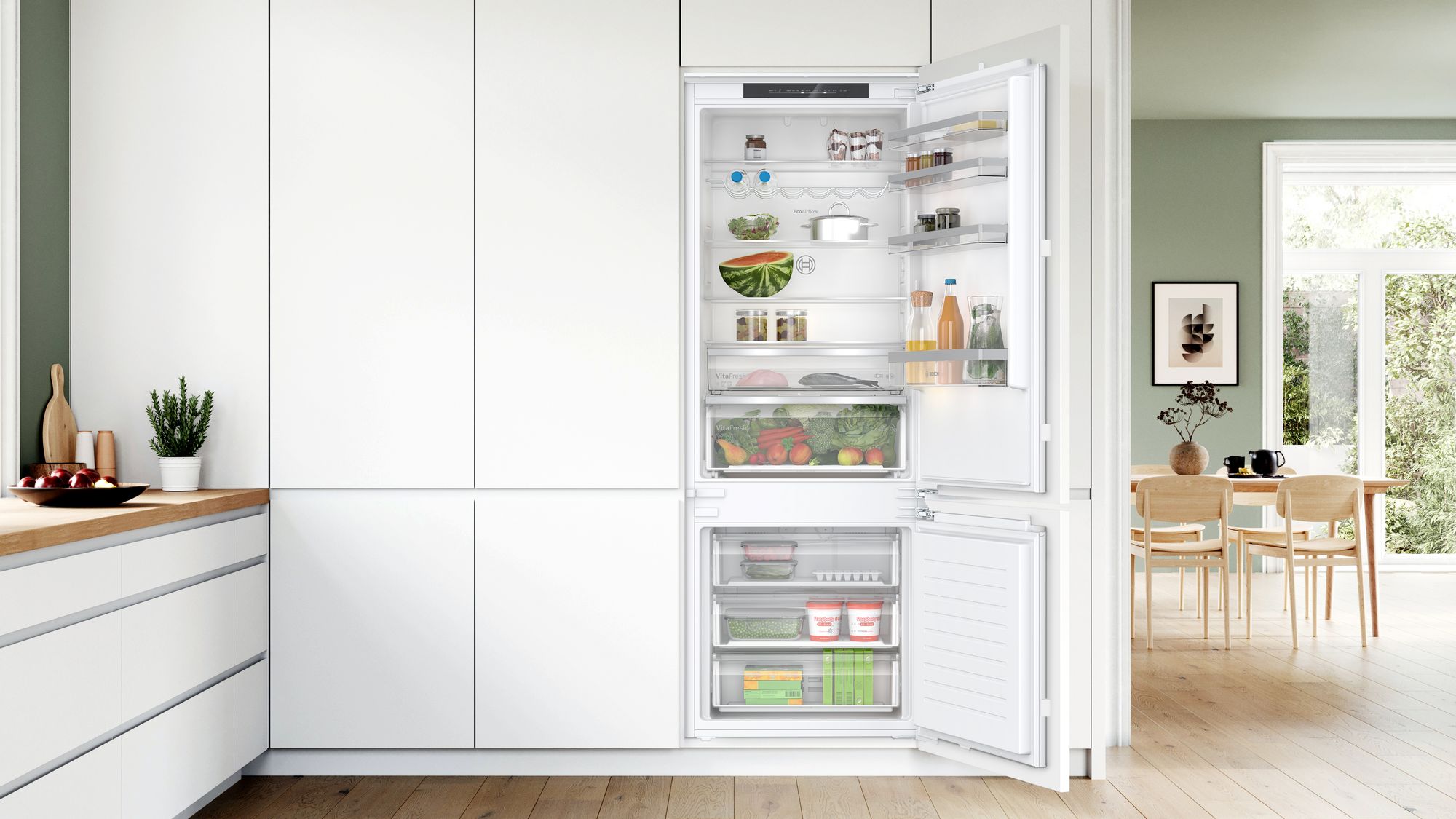 PRODUTO RECONDICIONADO # Refrigerador Combinado Embutido Série 4 193,5 x 70,8 cm Porta Fixa KBN96VFE0-B