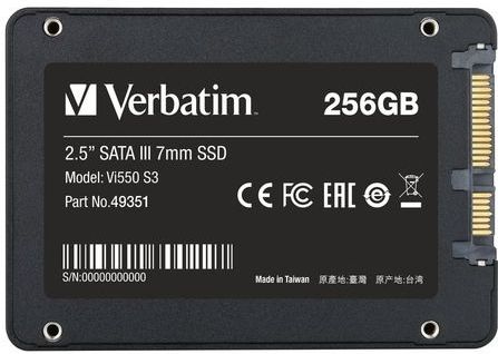 Verbatim VI550 S3 Interne SSD - 2.5'' SATA III - 256 GB