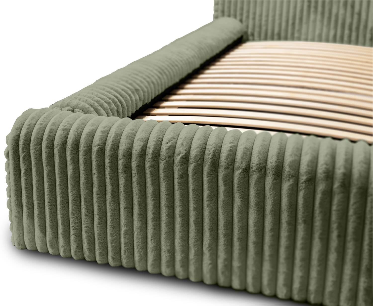 Trae Mobler Hana 180 x 200 cm Gestoffeerd Bed Olijfgroen