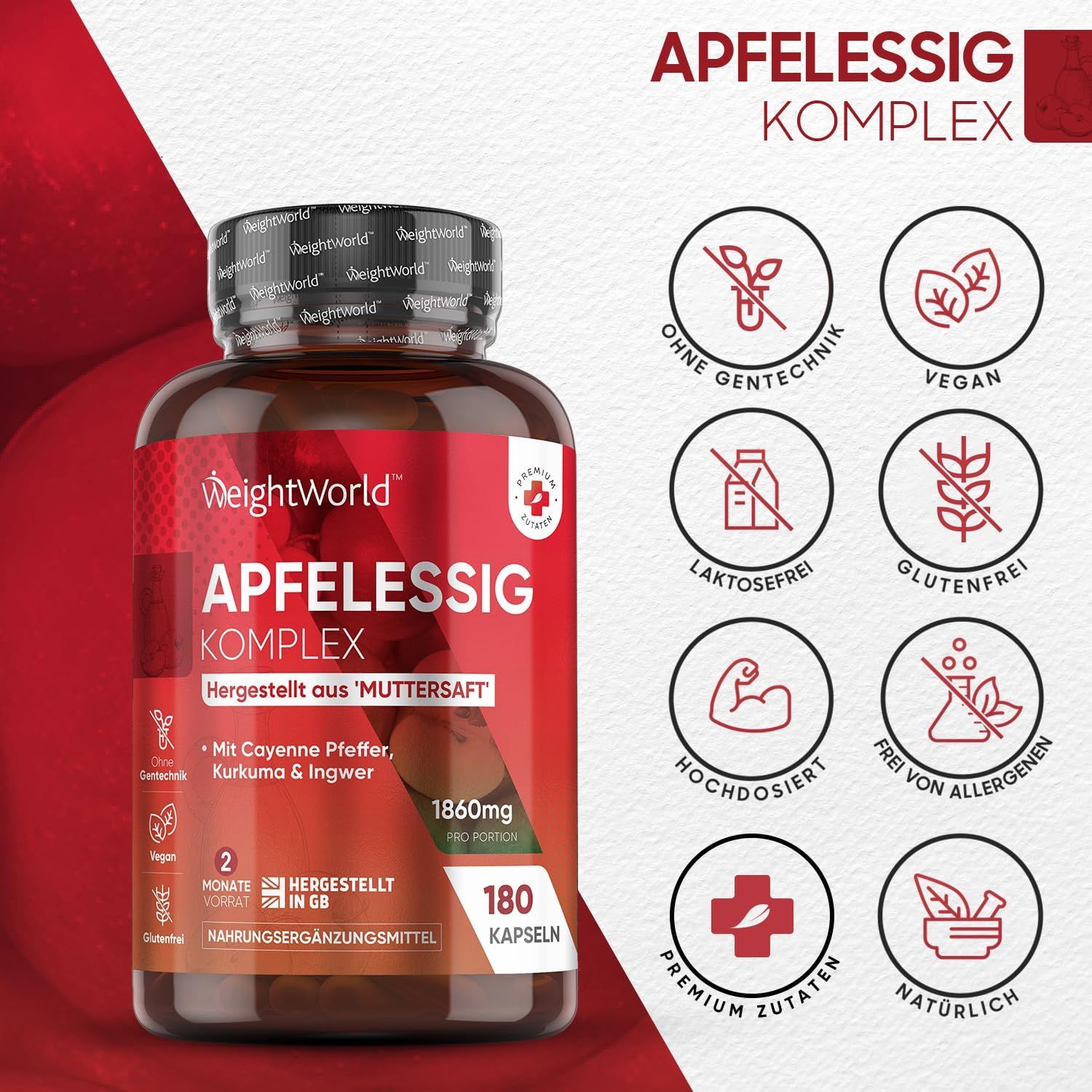 WeightWorld Apfelessig Kapseln