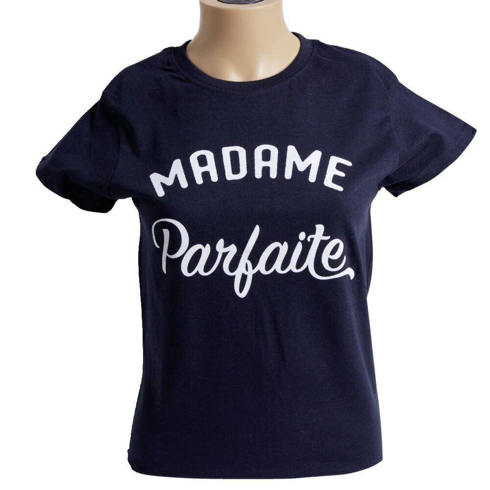 T-shirt femme inscription Madame Parfaite coton noir
