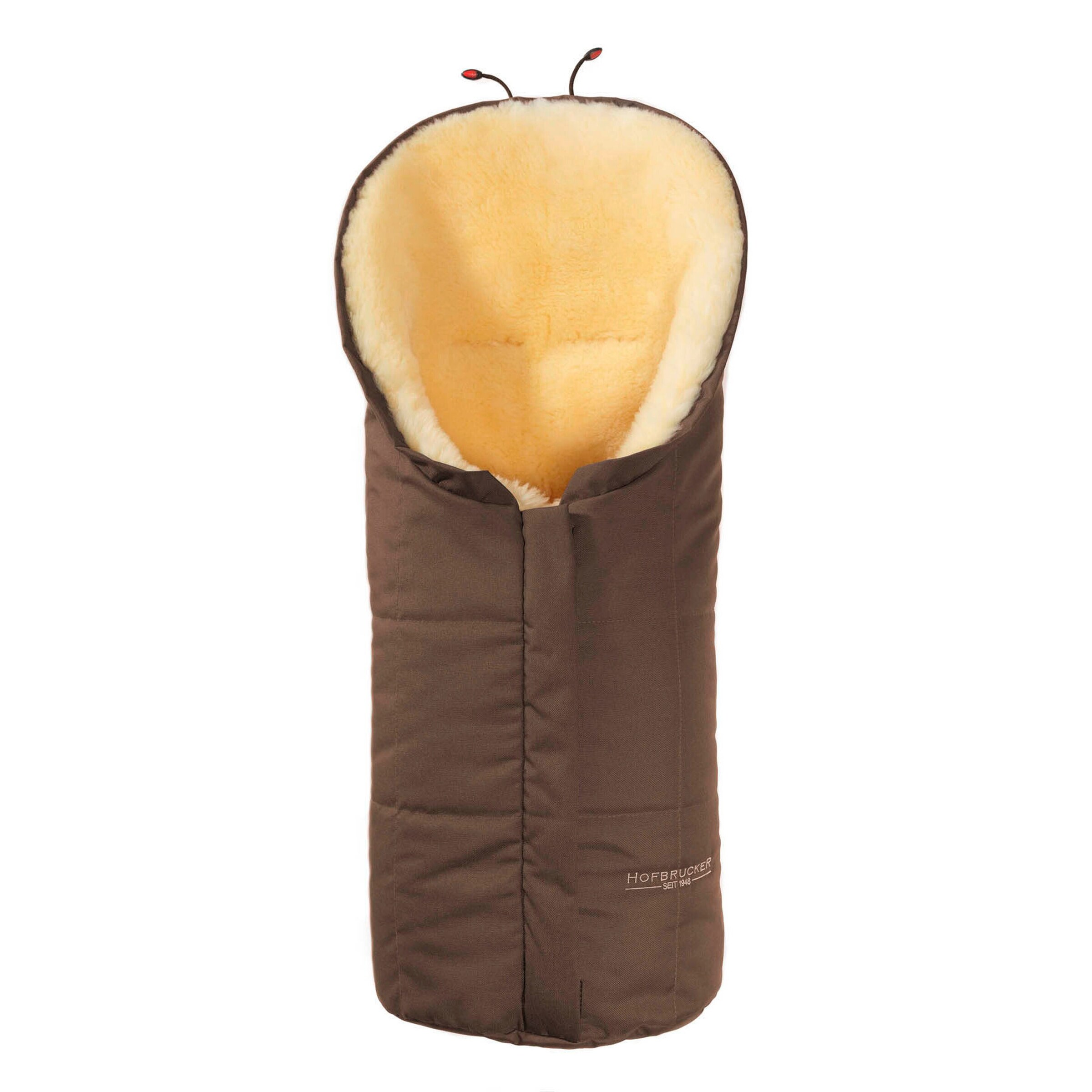 Hofbrucker Kinderwagen Lammfell-Fußsack für Babywanne Eskimo Braun
