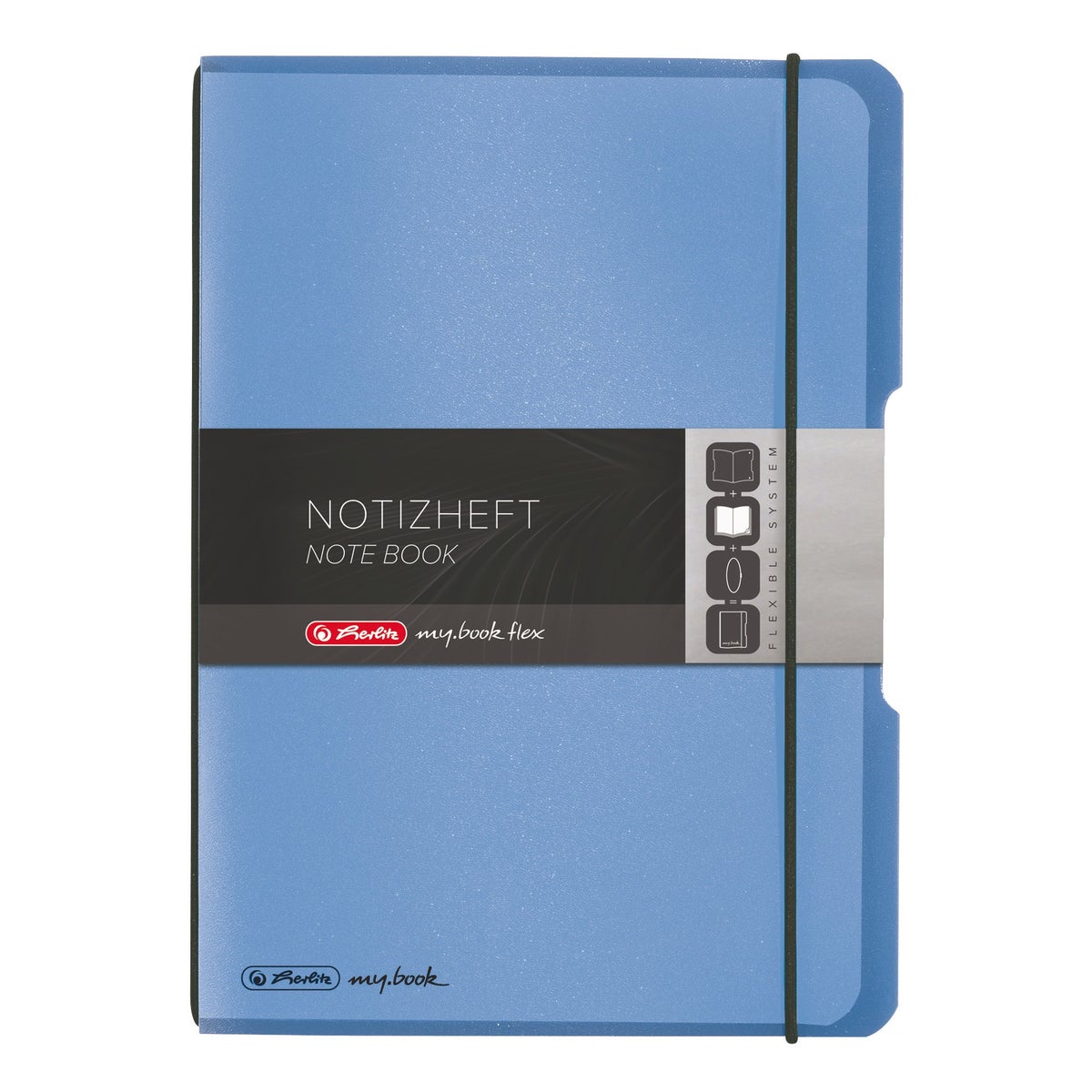 Herlitz flex notitieboek A5 40 vel geruit blauw