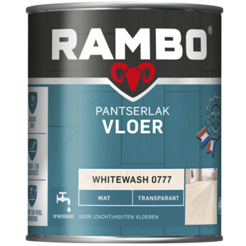 Rambo Pantserlak vloer mat transparant whitewash 750 ml