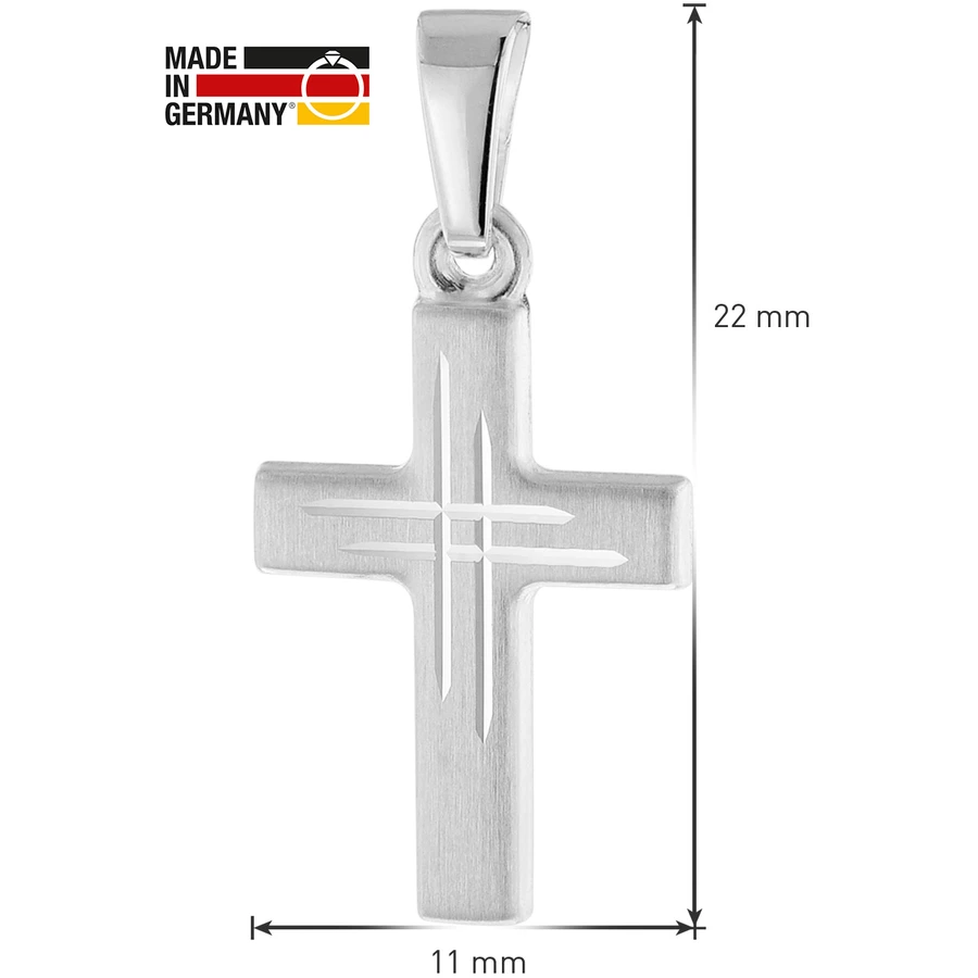 trendor Kinderkette mit Kreuz-Anhänger 925 Silber silver
