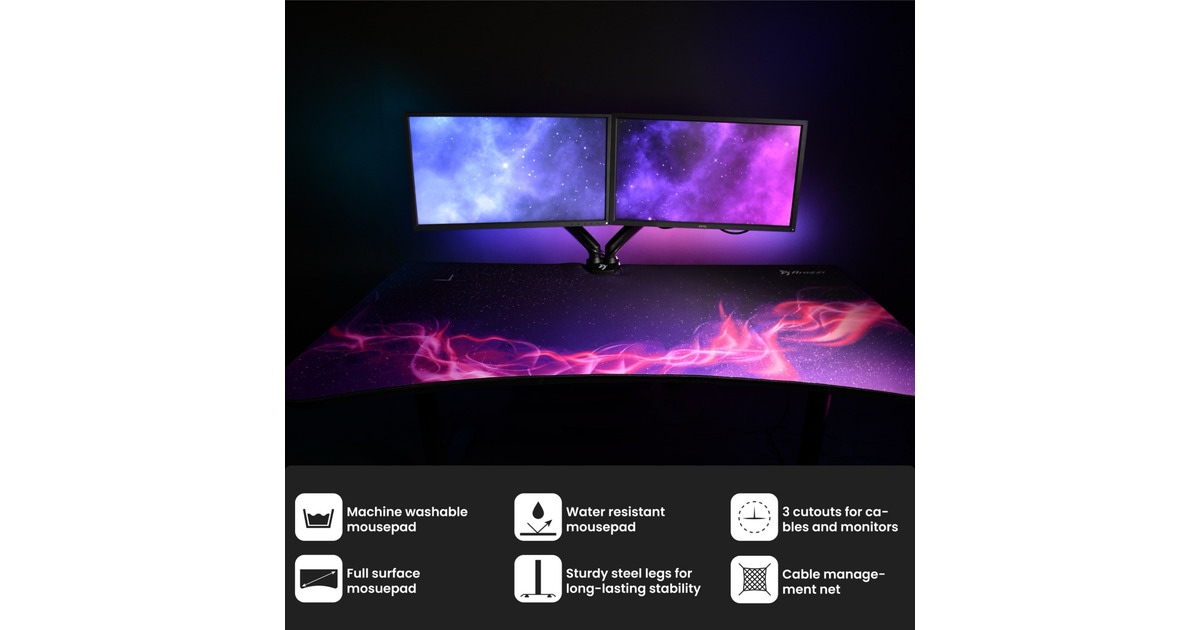 ArozziArena Gaming Desk - Deep Purple - Galaxy  (Donkerpaars)