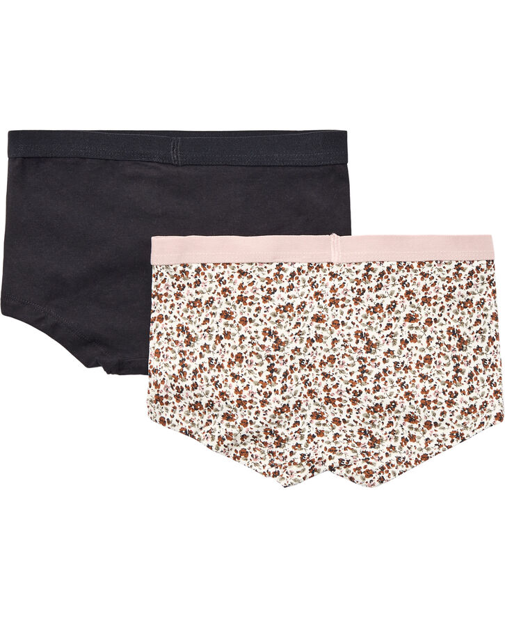 Magasin du Nord Collection Girls Hipsters 2-Pack Brown mini flower / black