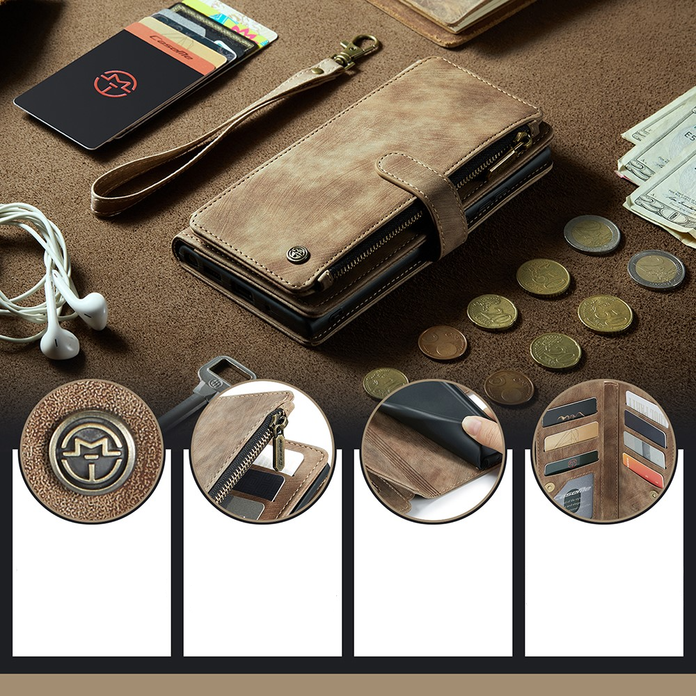 Samsung Galaxy A54 5G 2in1 Leder Tasche Karten Etui - Dunkelbraun