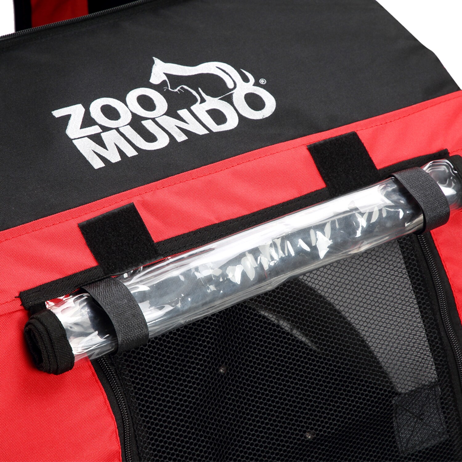 zoomundo Hundeanhänger Fahrradanhänger für Hunde - in Rot/Schwarz - Silver Frame