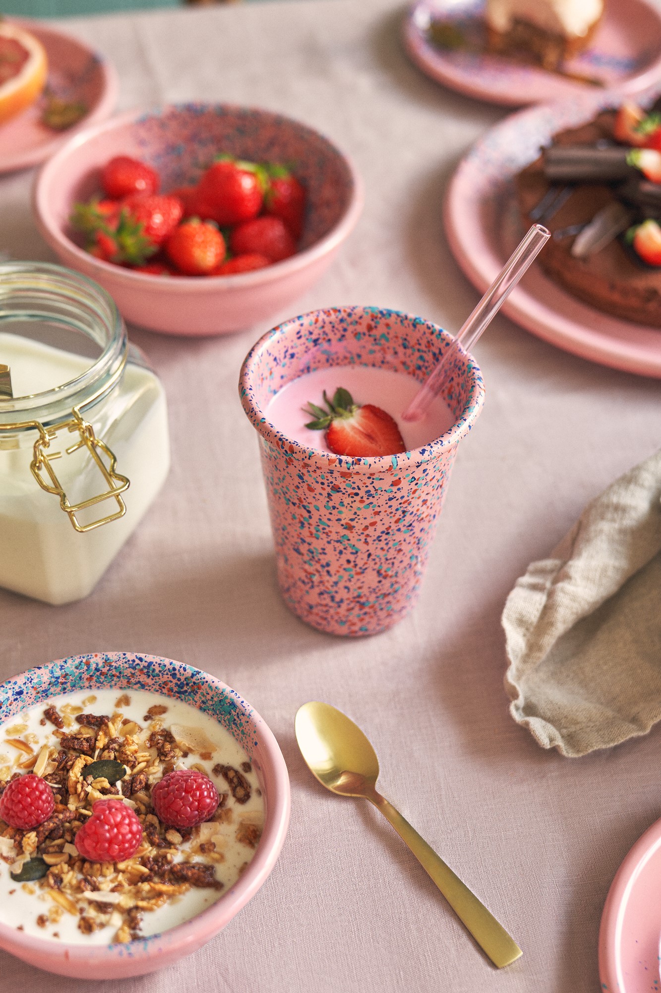Flow Fest glas - pink | Emaljeret stål. 400 ml. | Rose | Kapka