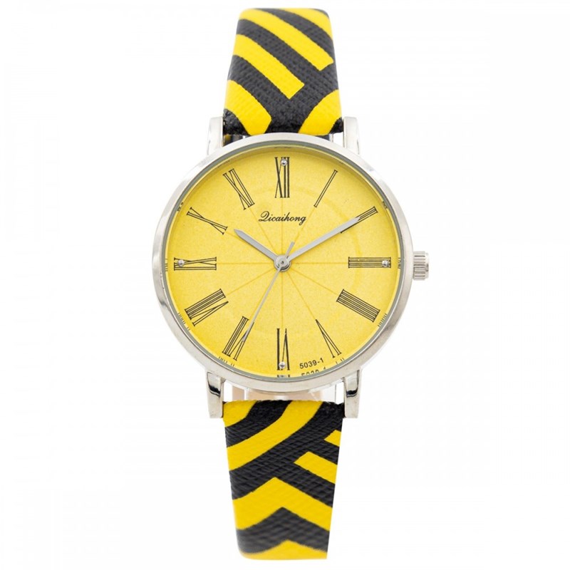 Montre Femme CHTIME bracelet Cuir Jaune