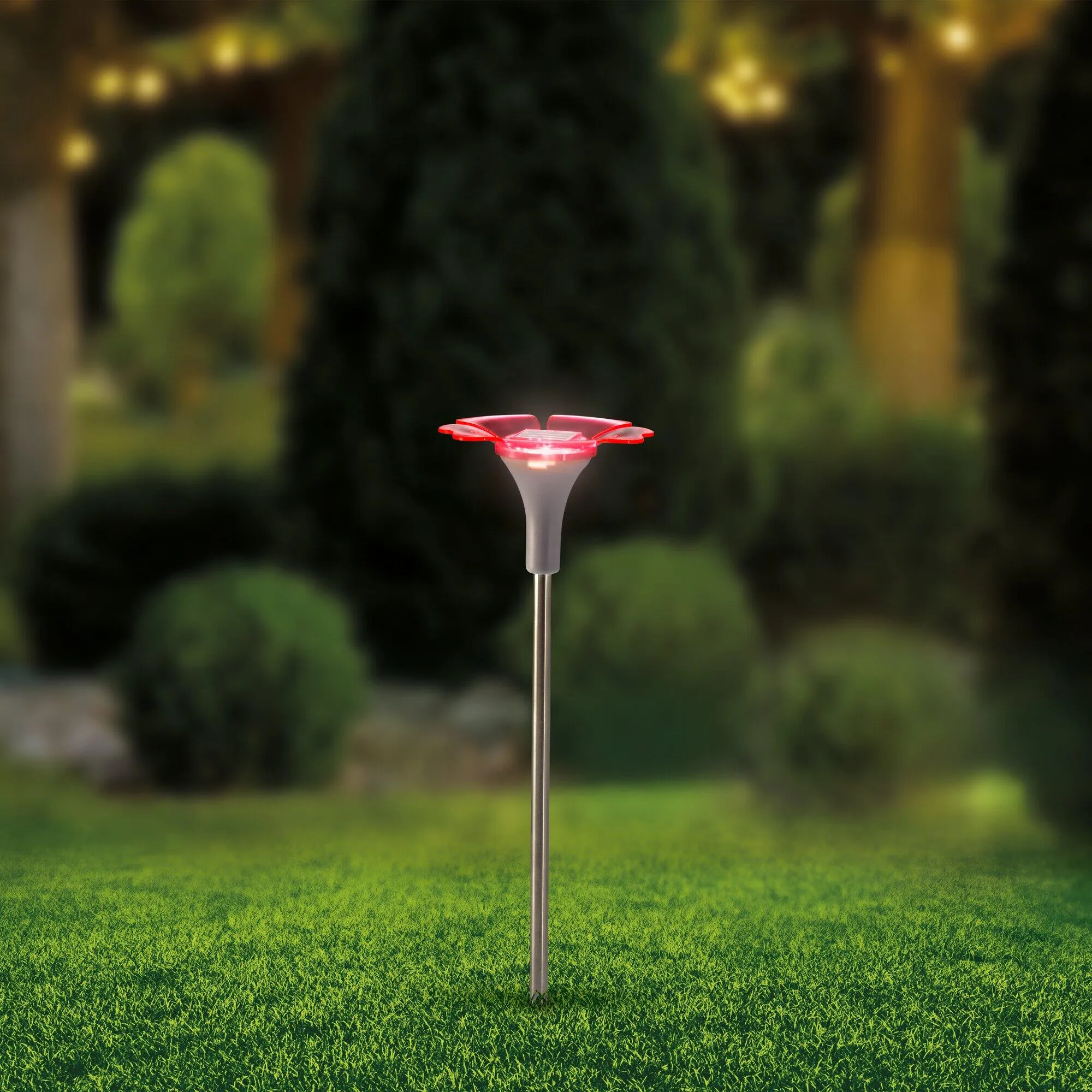 Solar-Blume mit LED-Licht, ca. 10x34cm