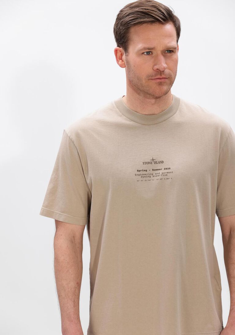 beige stone island t-shirt ss t-shirt s0285