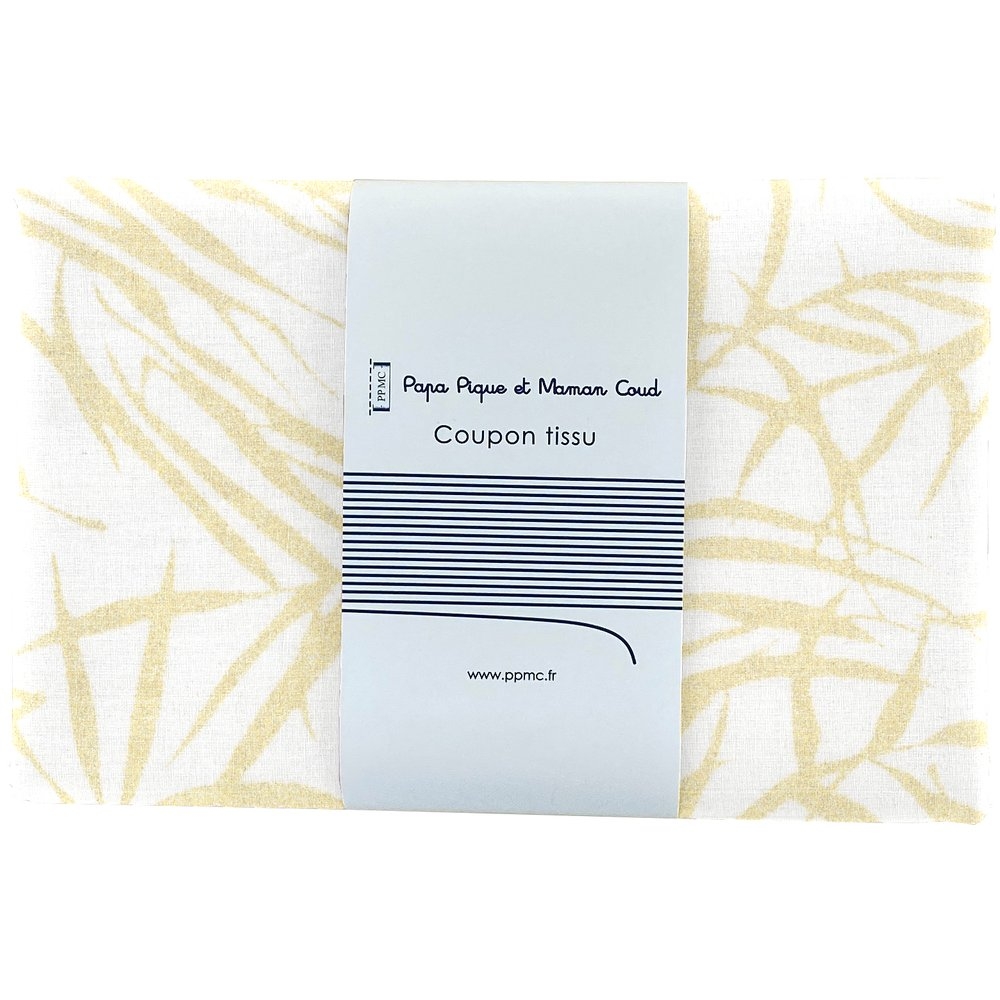 Coupon Tissu 50 Cm Ramage Or