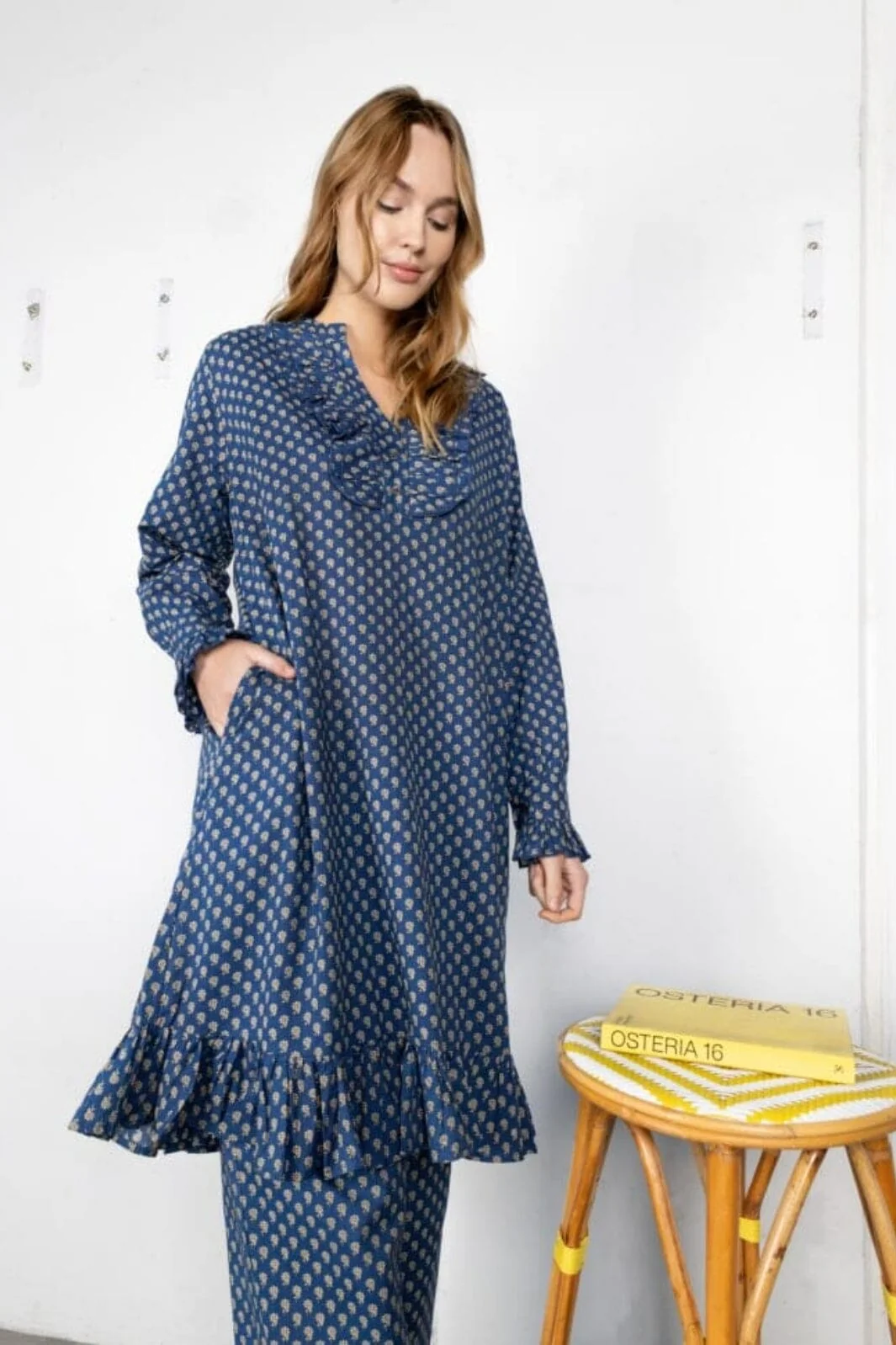 Black Colour Bcflora Ruffle Dress midi blue floral