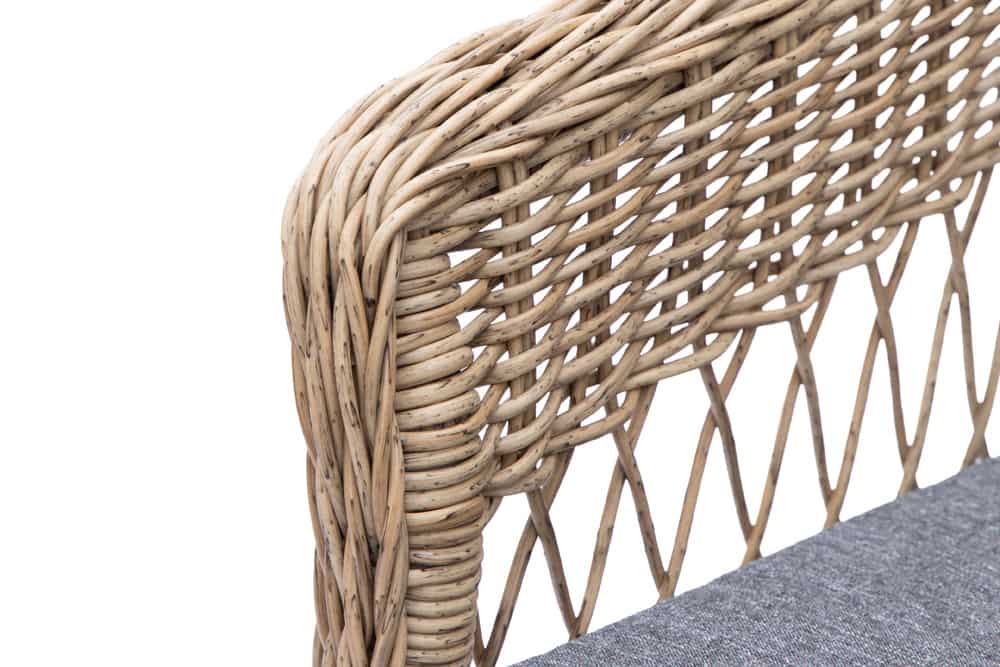 In- und Outdoor Garten-Set ELYSEE natur grau Polyrattan Aluminium inkl. Tisch Kissen