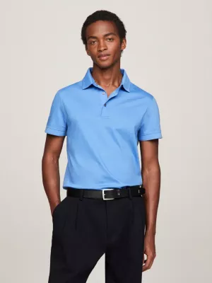 Polo Slim Mercerizada com Bordado de Bandeira