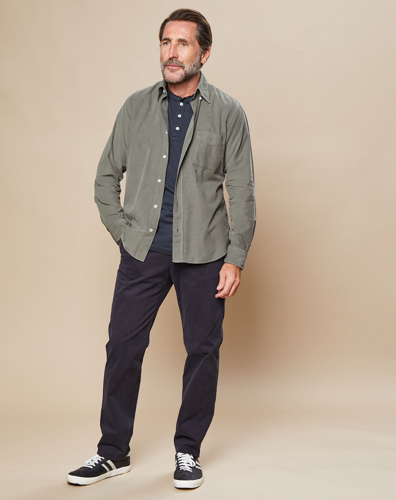 Hartford Chemise Regular en Velours côtelé Pitt Pat camouflage