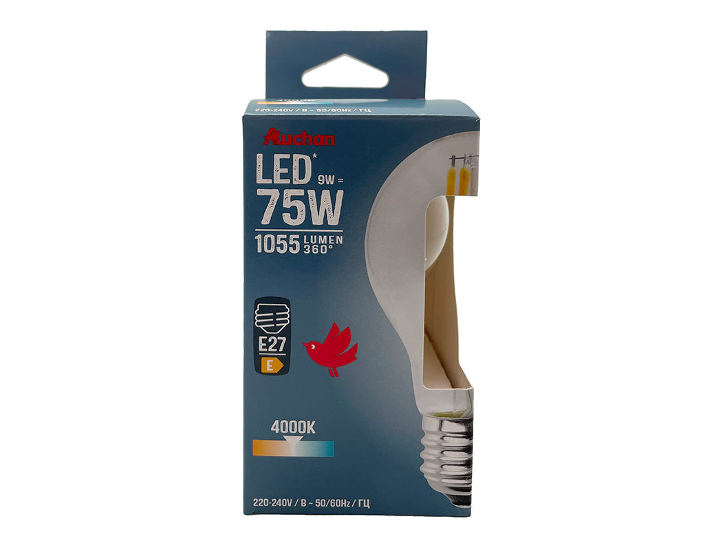 LÂMPADA LED STANDARD AUCHAN E27 75W LUZ BRANCA CLARA