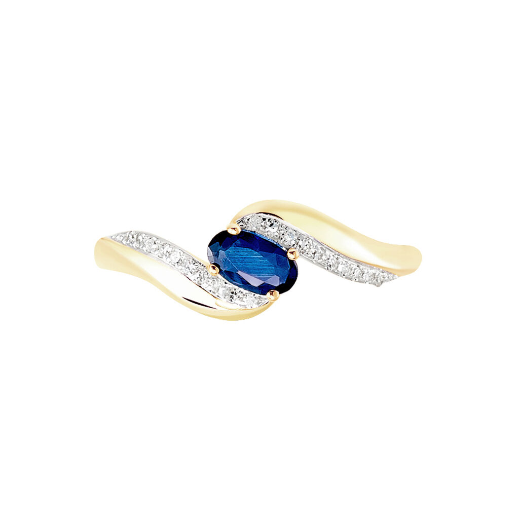 Bague Celestine Or Jaune Saphir Et Diamant