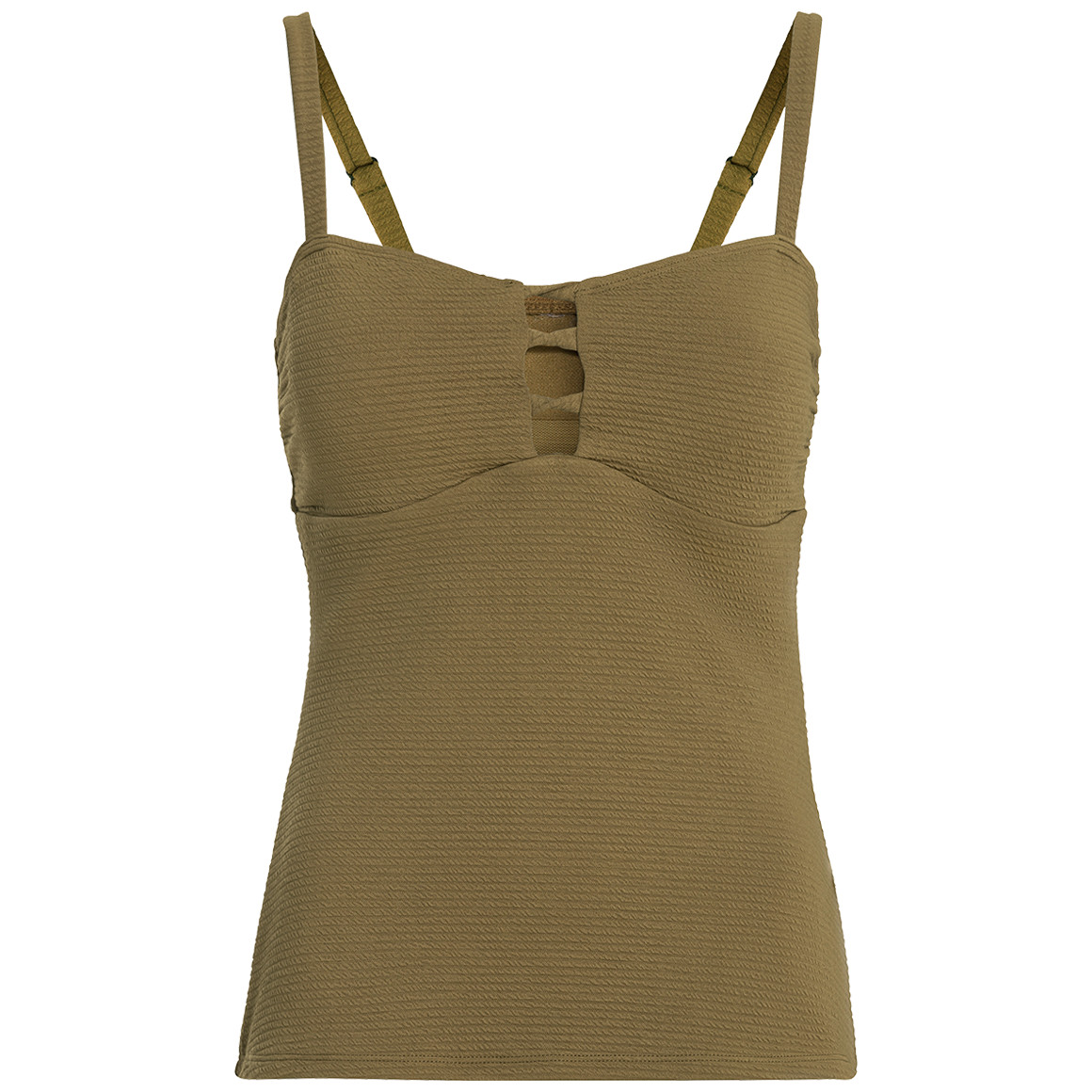 Gina Benotti Damen Shape-Tankinioberteil aus Strukturstoff oliv