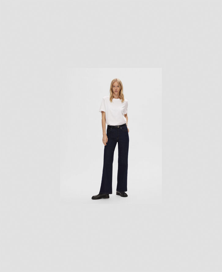 Selected Femme SLFALICE HW WIDE LONG MOON BLUE JEA Blå