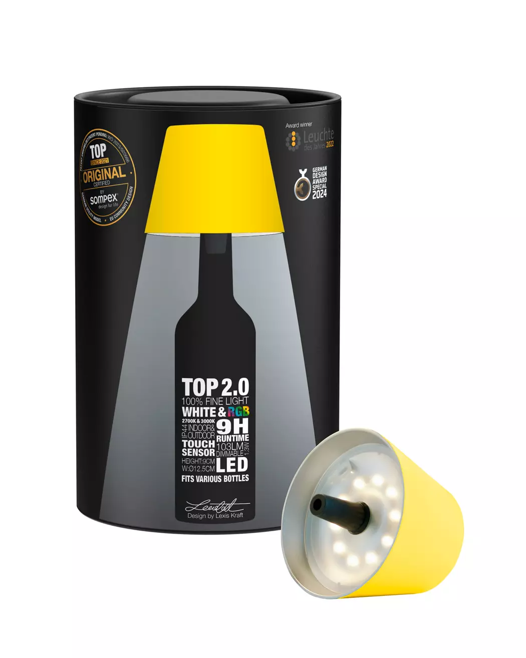 LED-Akku-Flaschenaufsatz Top 2.0