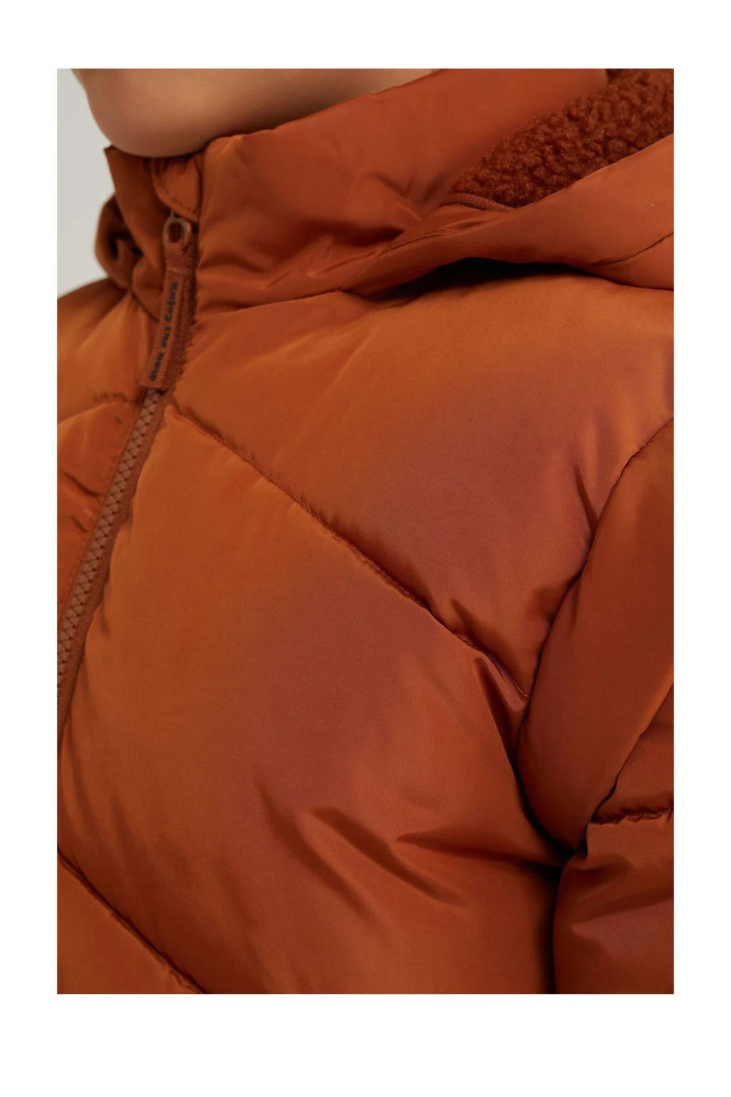 WE Fashion gewatteerde winterjas oranjebruin
