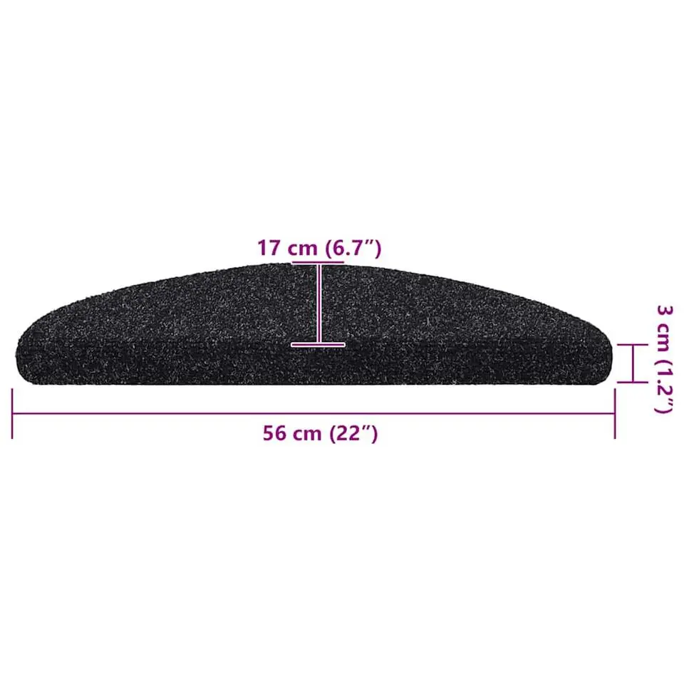 vidaXL - Trapmat - Zwart - Polypropyleen - 56 x 17 x 3 cm - 5 stuks