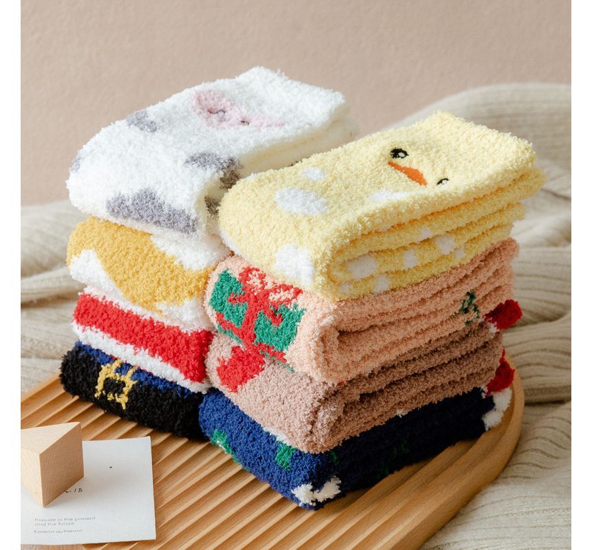 Autuna - Kerst Cartoon Coral Fleece Sokken