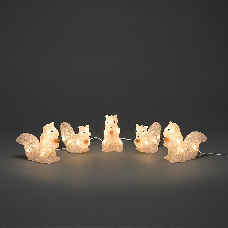 5 Écureuils en acrylique à LED