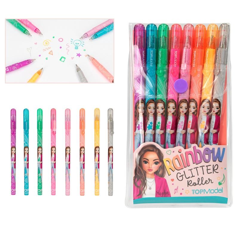 TOPModel - Glitter Gelpen sæt m/8 farver