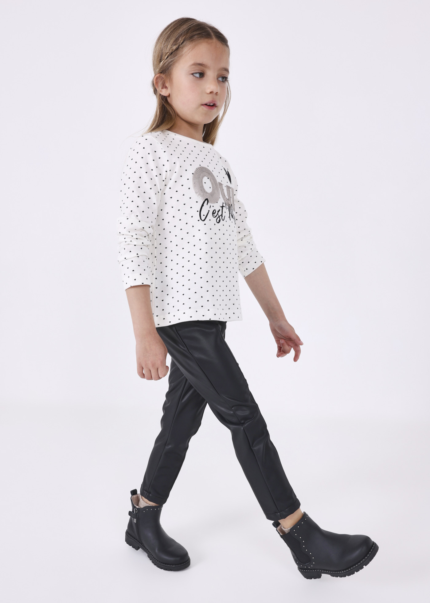 Leggings de couro sintético para meninas