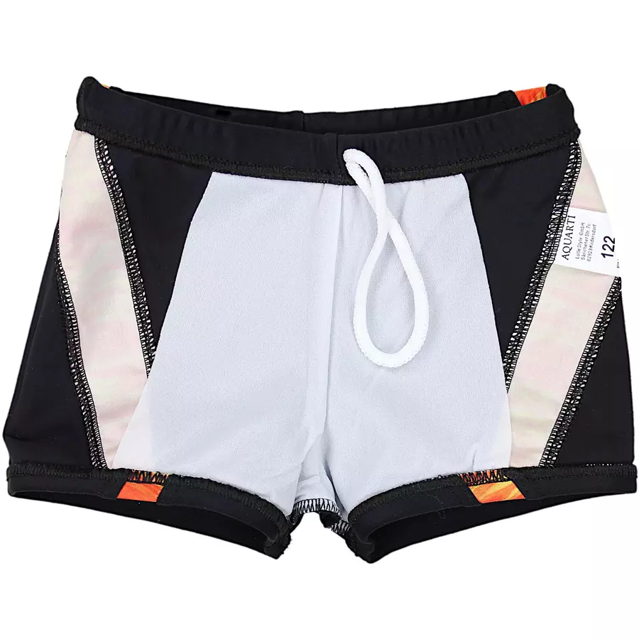 Aquarti Jungen Schwimmhose Kontrastfarbige Einsätze orange