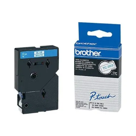 Brother P-touch Schriftbandkassette blau auf weiß,12 mm x 7,7 m, laminiert