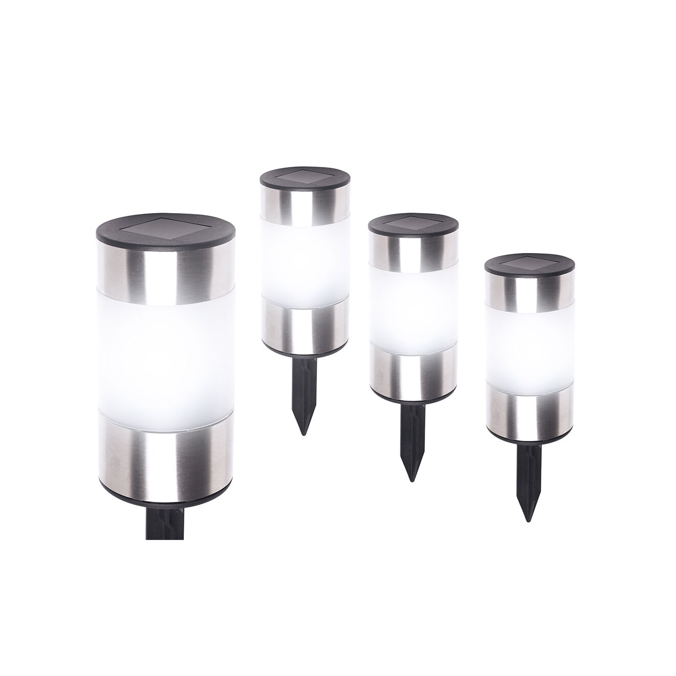 Pratik Garden 4 Bornes solaires Inoxia acier