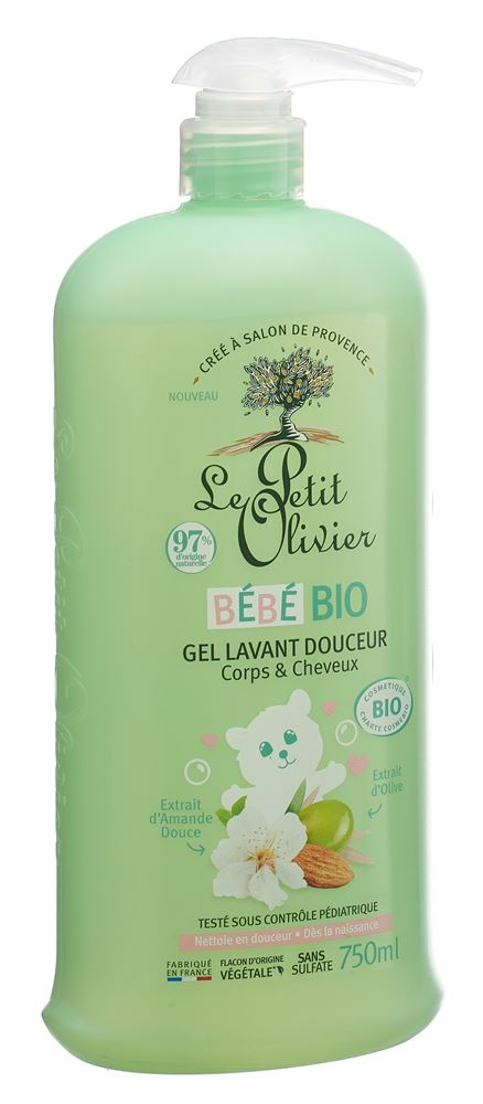 LE PETIT OLIVIER Baby Waschgel Körper & Haare Gel mild Bio Fl 750 ml