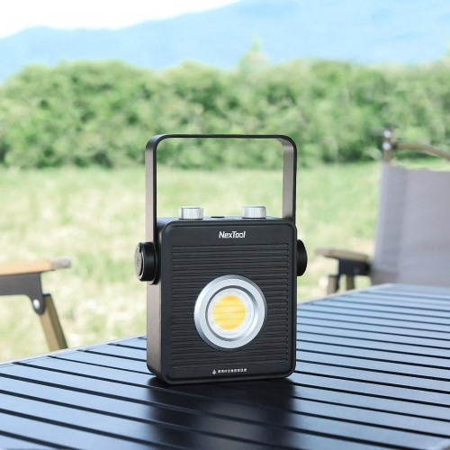 2in1 13500mAh Tragbare Outdoor Camping Taschenlampe USB C Powerbank Ladegerät - Schwarz